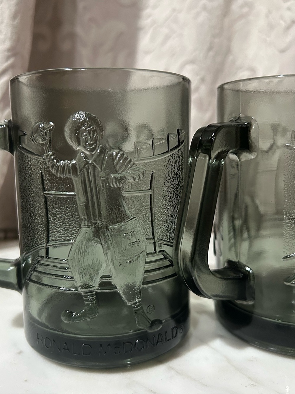 Vintage 1970’s Ronald McDonald Football Spirts Collector Glass Mugs 10 oz